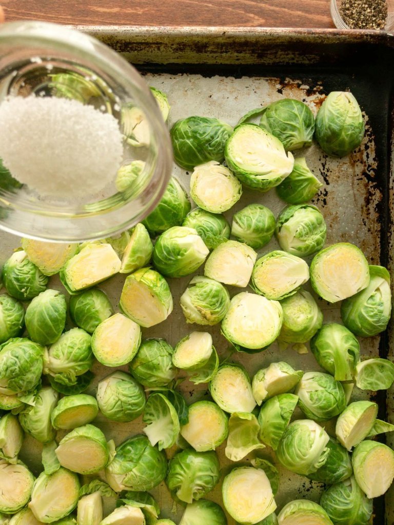 Adding salt to Brussels sprouts