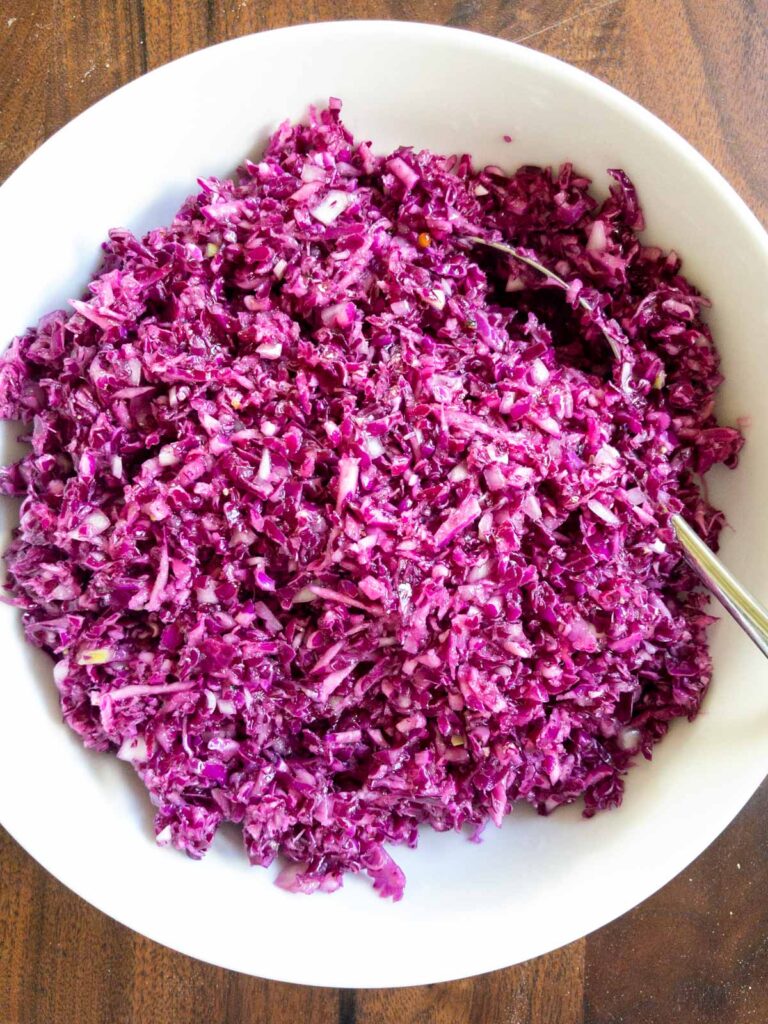 Red Cabbage Salad Top View