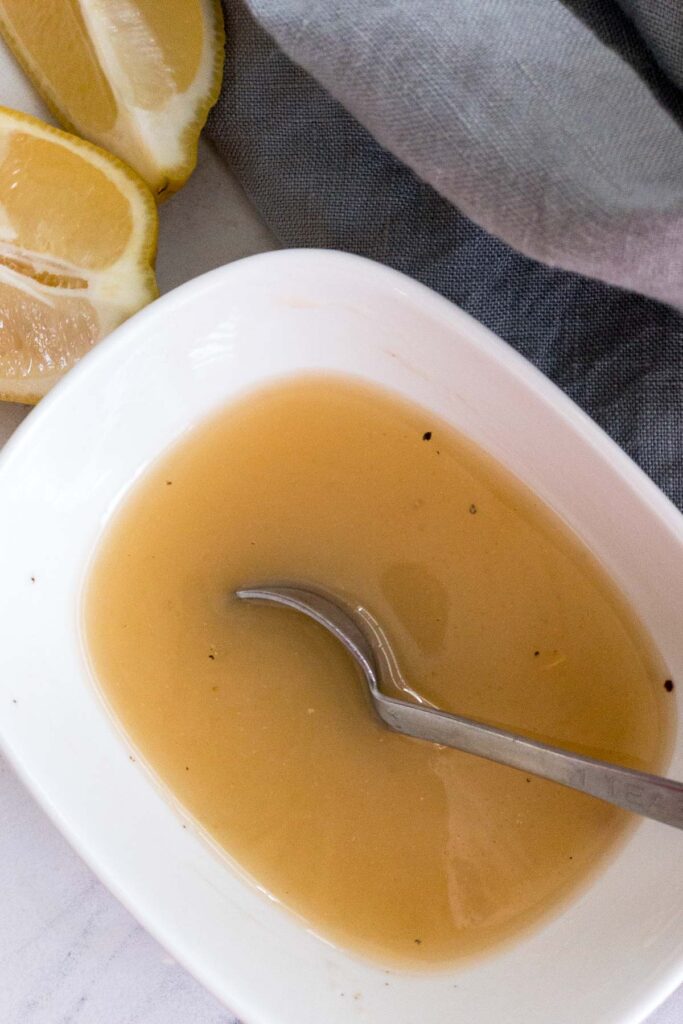 lemon vinaigrette in a bowl