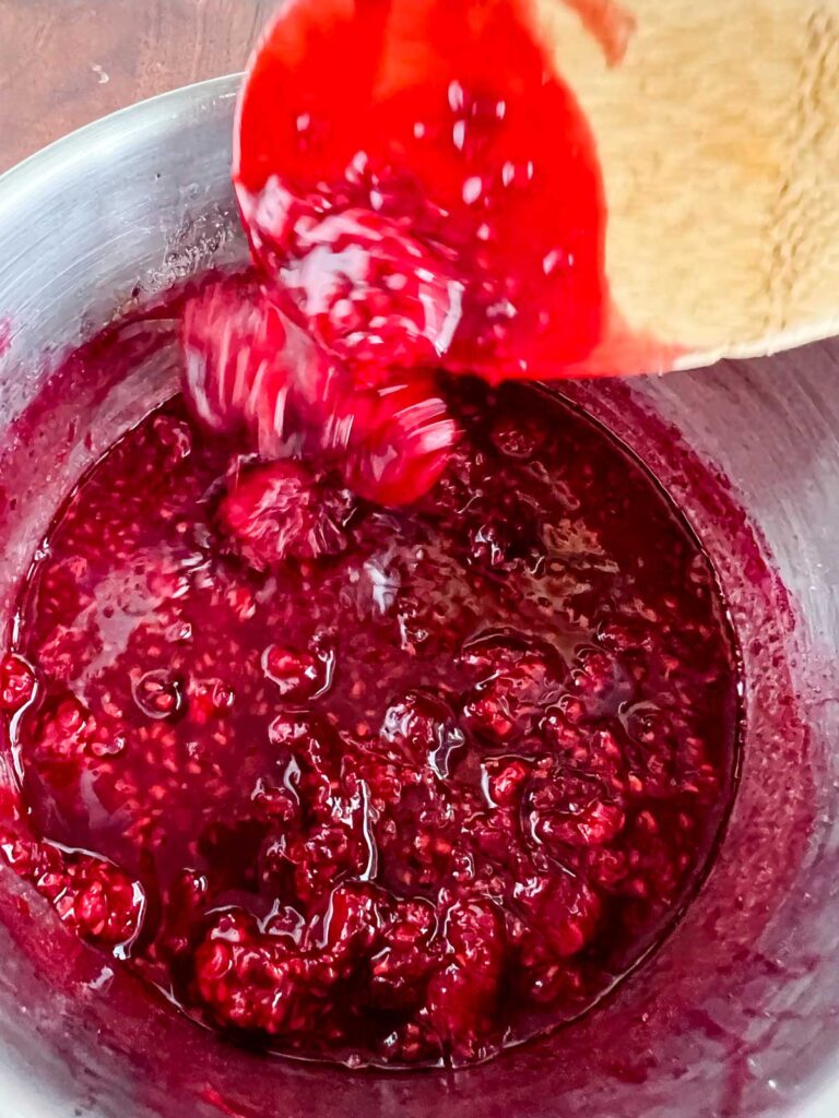 Raspberry Sauce in a sauce pan