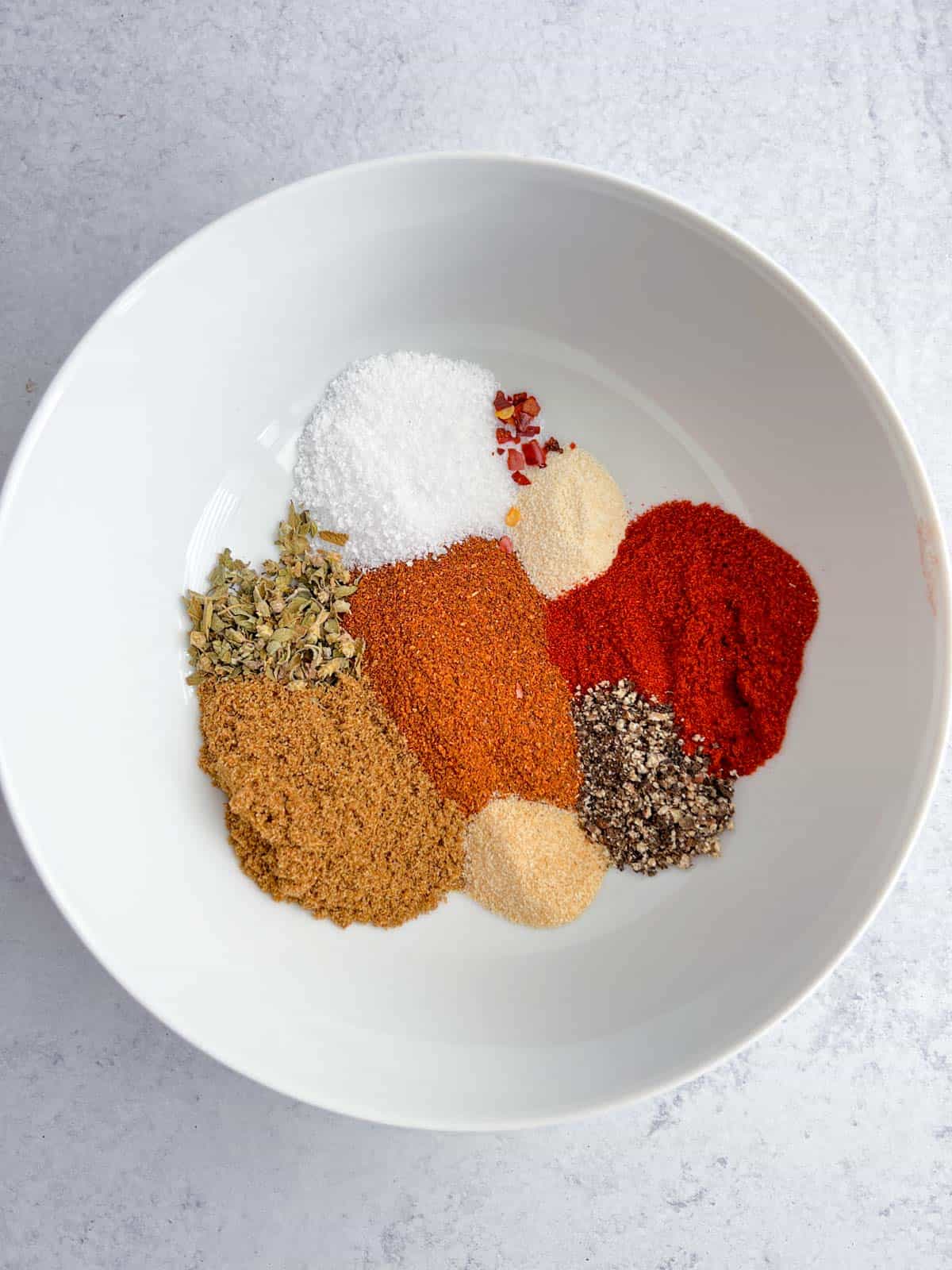 Spices in a bowl for taco seasoning mix