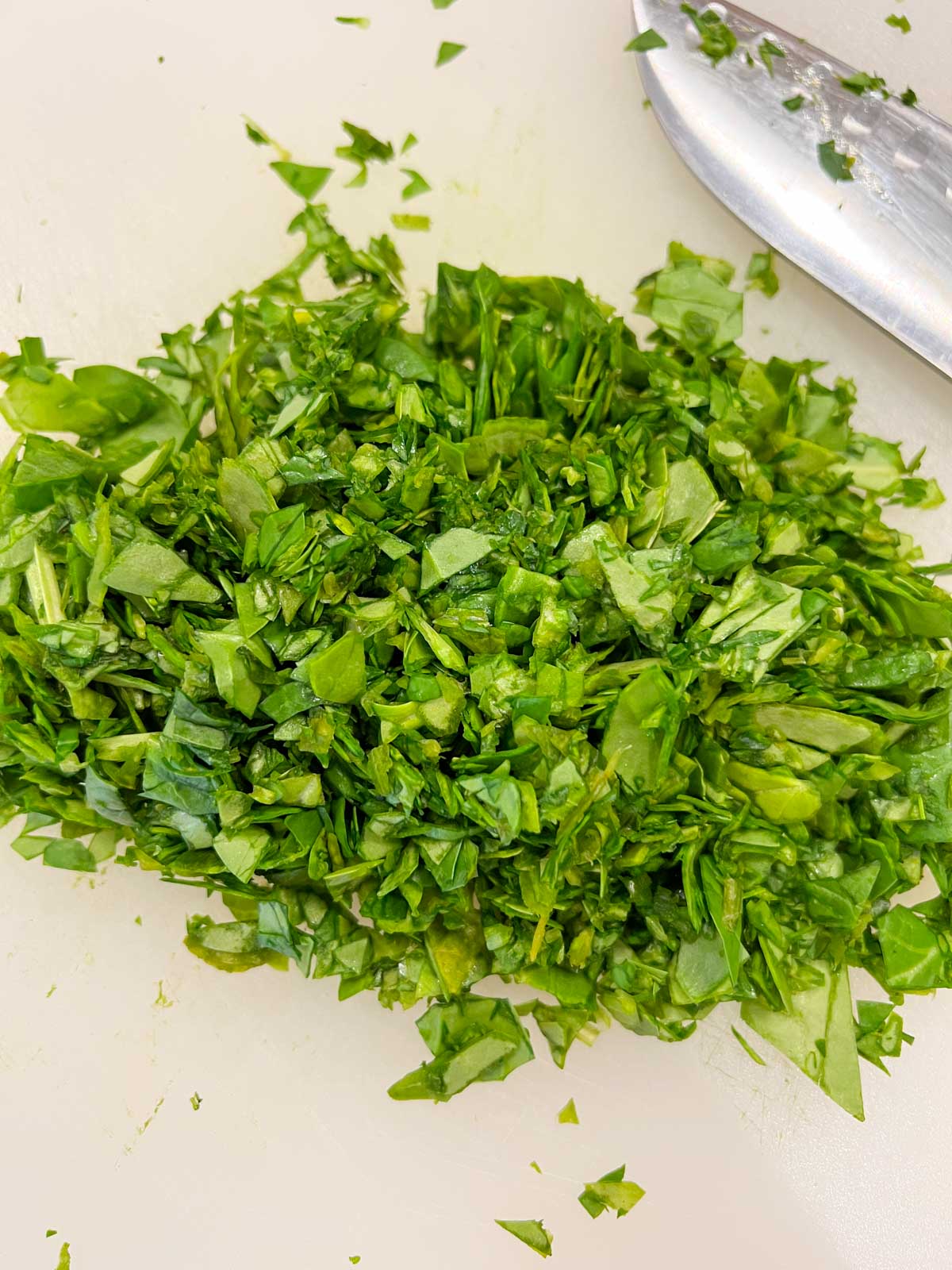 Finely chopped spinach